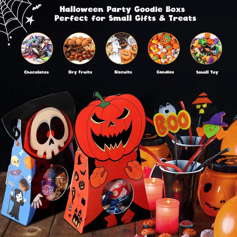 Giiffu 54-Pack Halloween Treat Boxes with Clear Window - 9 Designs Trick or Treat Candy Bags for Kids Party Favors Supplies, Classroom Exchange (6 x 4 x 2 Inches) - Image 4
